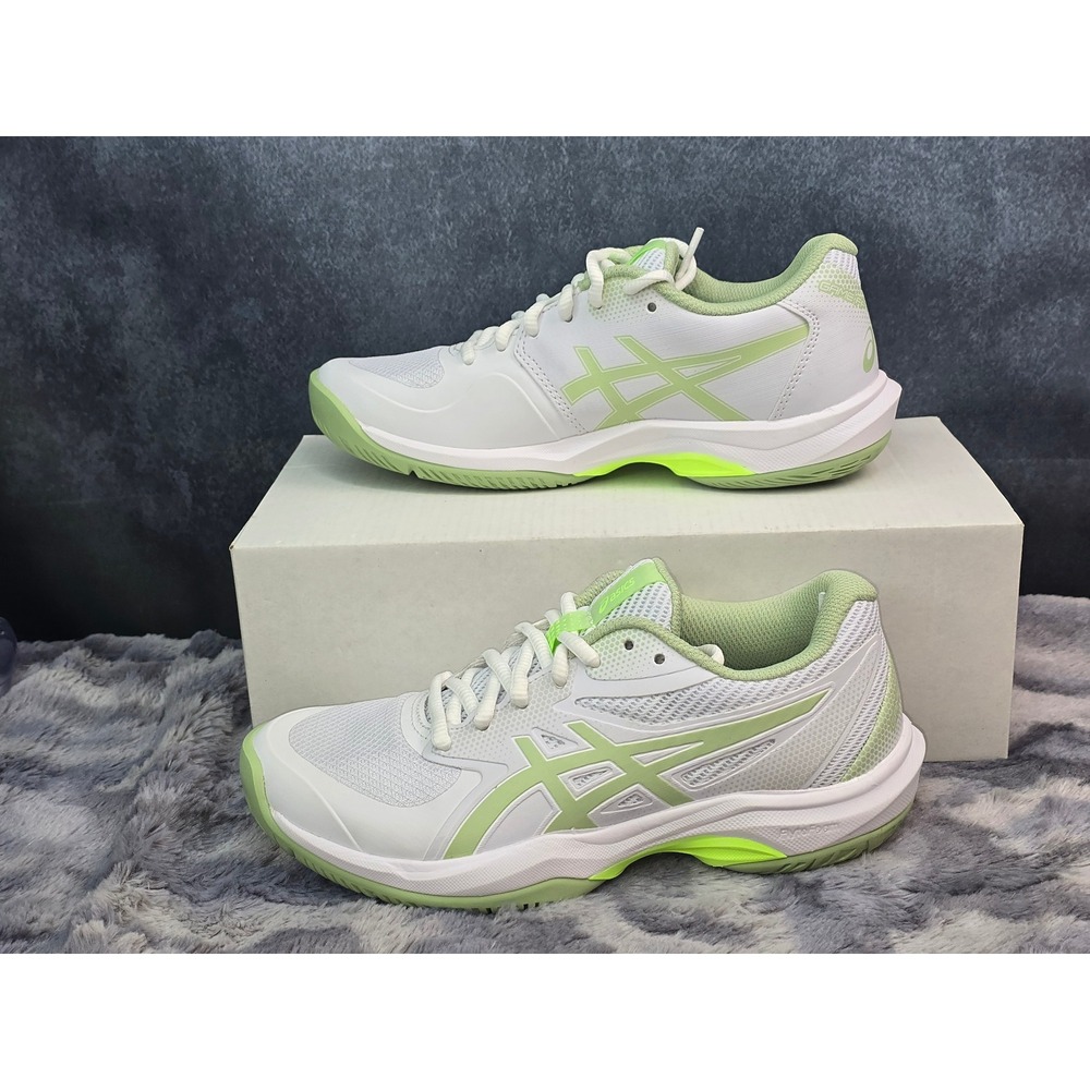 NWOT ASICS Gel-Game FF Pickleball White Sage Green Court Shoes Womens 5.5